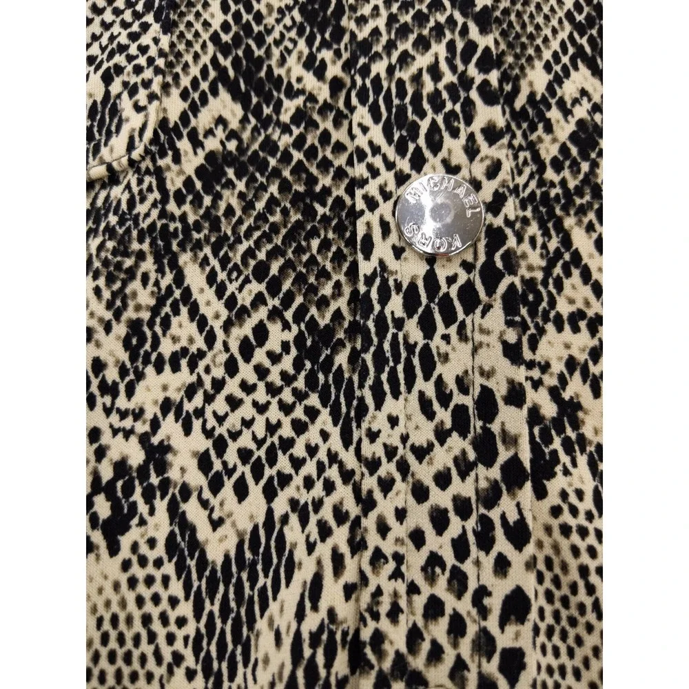 Michael Kors Snake Print Button Front Shirt Dress Long Sleeve Pockets Petite‎ P